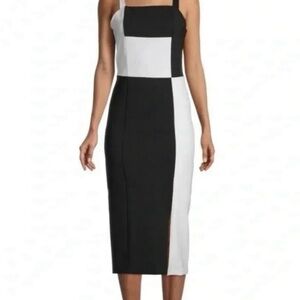 RACHEL Rachel Roy Black and White Midi Dress